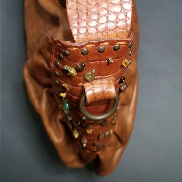 Rare Henry Beguelin Cognac Beaded Handbag - Picture 6 of 15